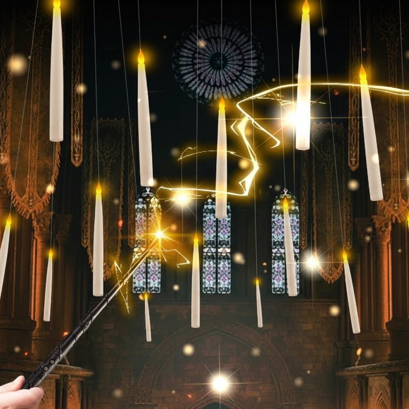 Candele Galleggianti Senza Fiamma LumaGlow con Effetto Tremolante e Bacchetta Magica