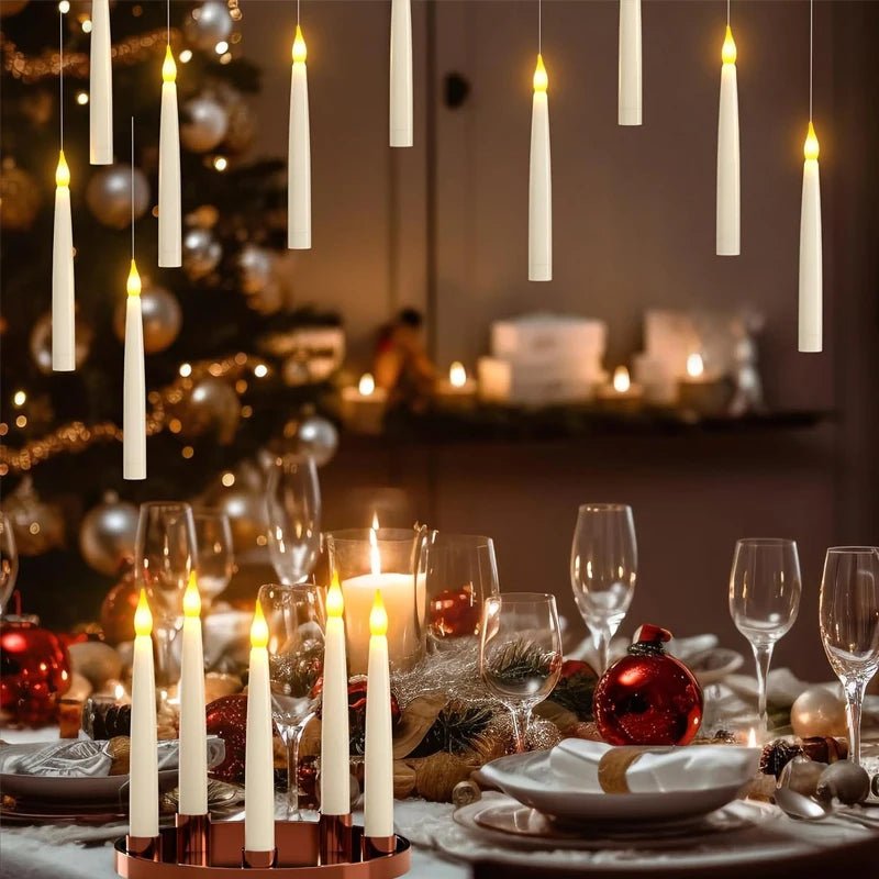 Candele Galleggianti Senza Fiamma LumaGlow con Effetto Tremolante e Bacchetta Magica