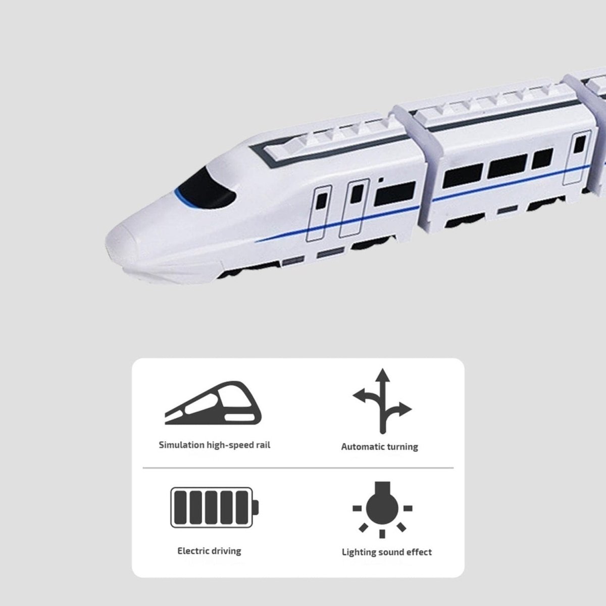 Treno Giocattolo SpinTrail a 360 Gradi con Luce, Suono e Evitamento Ostacoli