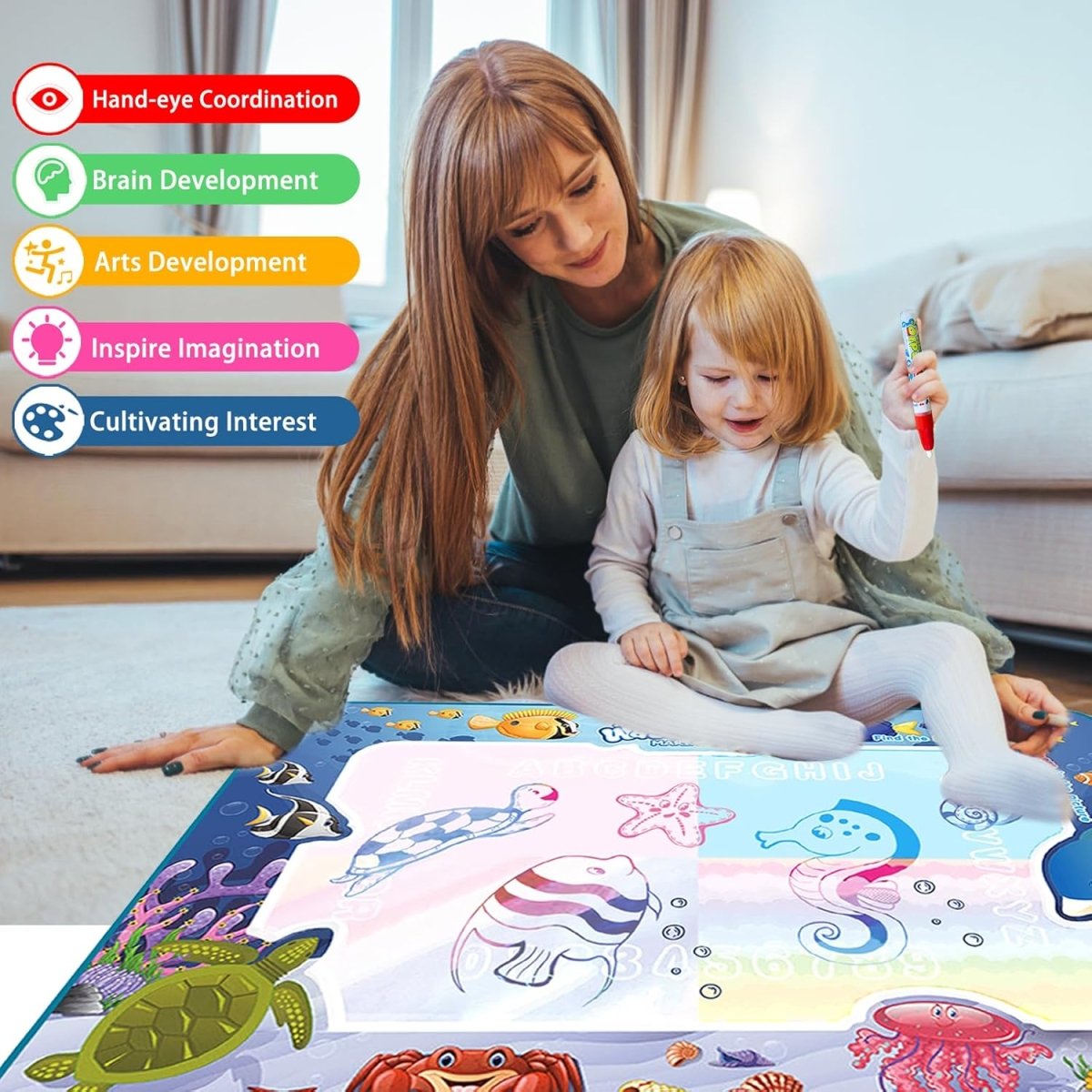 AquaCanvas Clean Water Painting Mat 100 x 80 cm For Children