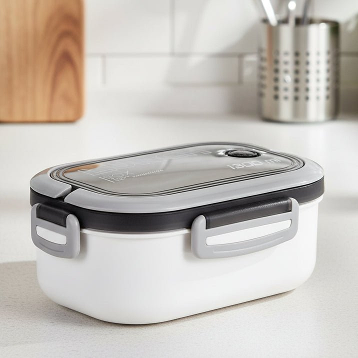 DuoBento Two-Tier Lunch Box With Cutlery For Daily Use