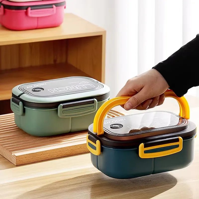 DuoBento Two-Tier Lunch Box With Cutlery For Daily Use