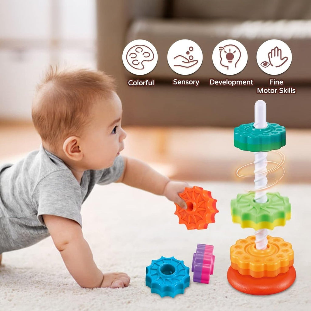 HueStack Montessori duhová skládací hračka pro batolata