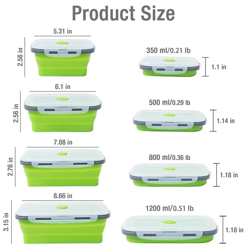 FlexiNest Foldable Silicone Food Storage Containers