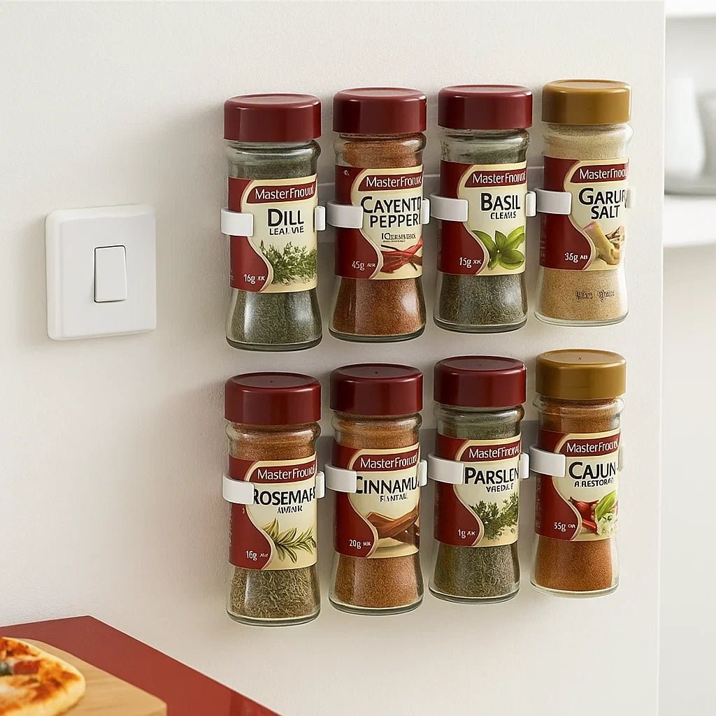 SpiceGrip Wandmontiertes Gewürzregal, selbstklebend für eine aufgeräumtere Küche
