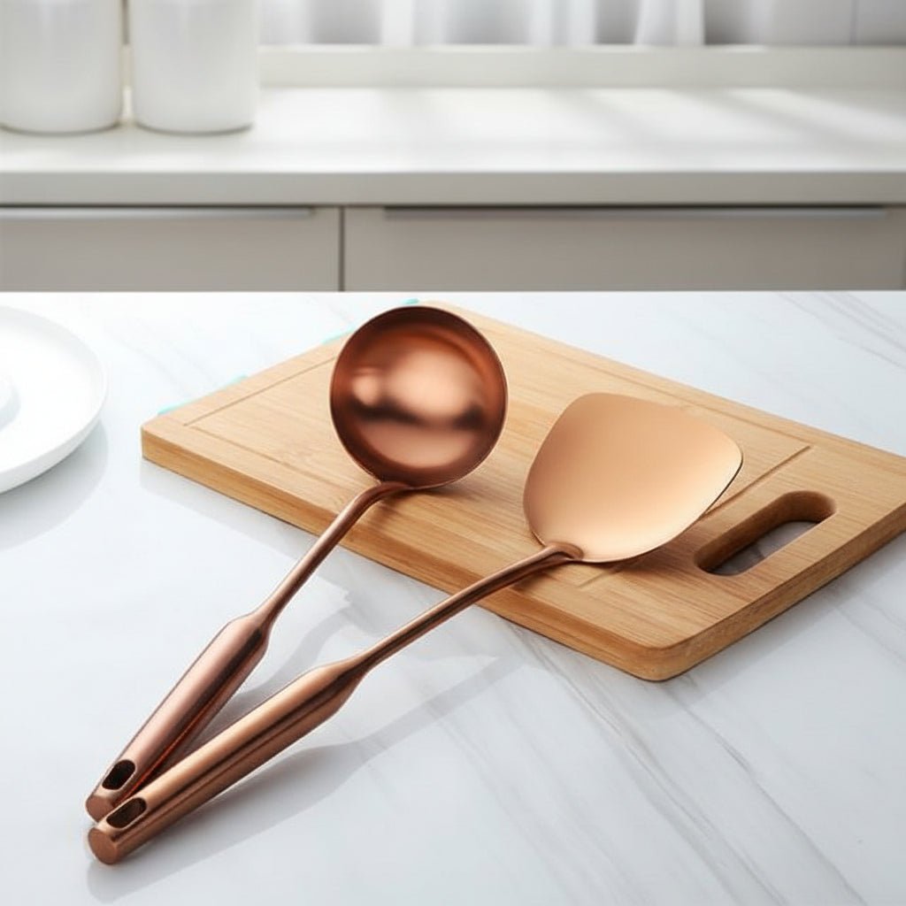 SteelFlow Pro Stainless Steel Turner and Ladle Set for Precise Cooking Movements