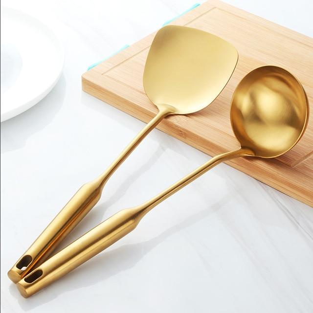 SteelFlow Pro Stainless Steel Turner and Ladle Set for Precise Cooking Movements