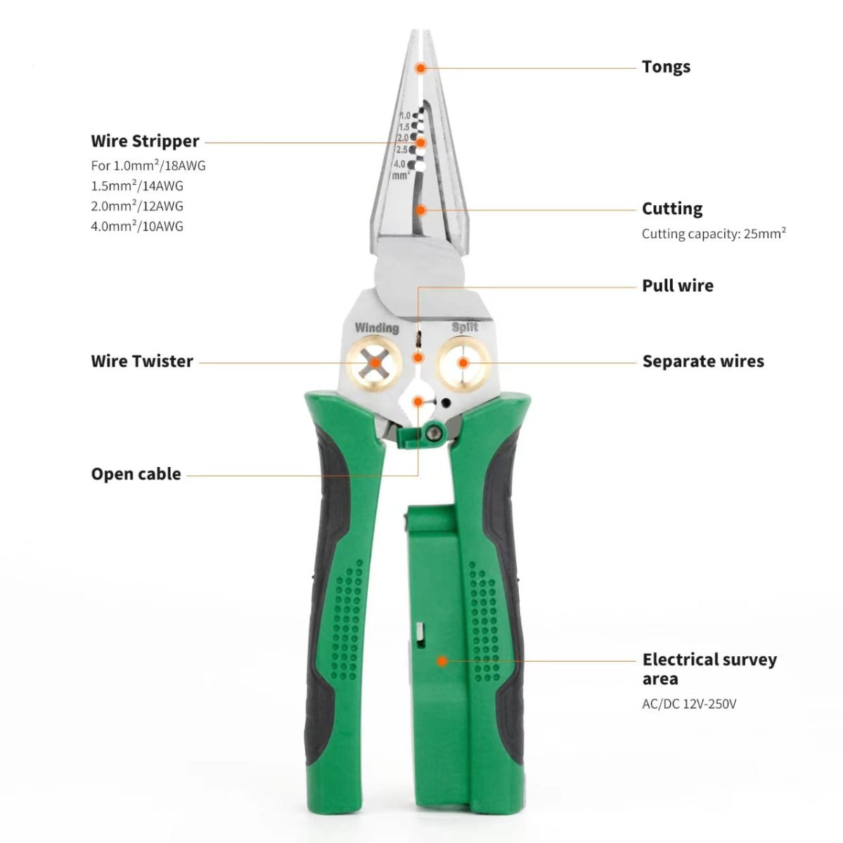 VoltEdge 8-In-1 Precision Electric Cable Tool For Safe Wiring