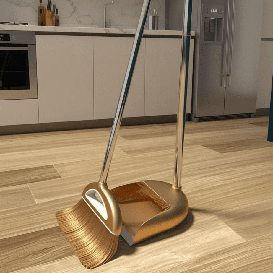 GleamSweep Plastic Magical Broom And Dustpan Set For Home Cleaning
