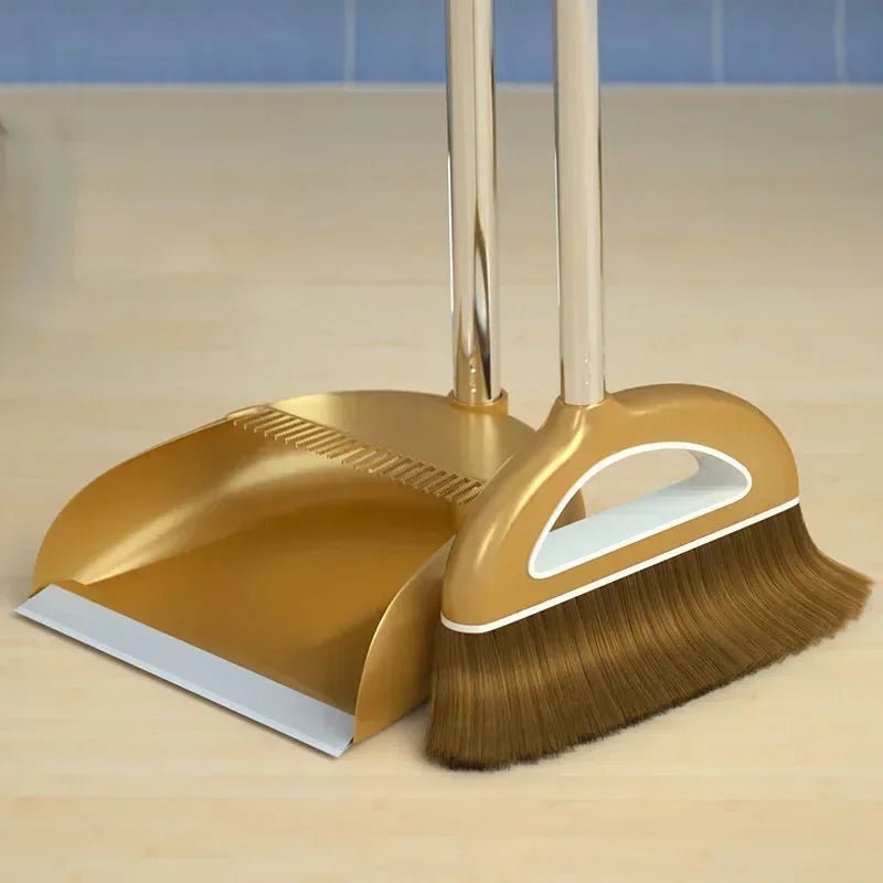 GleamSweep Plastic Magical Broom And Dustpan Set For Home Cleaning