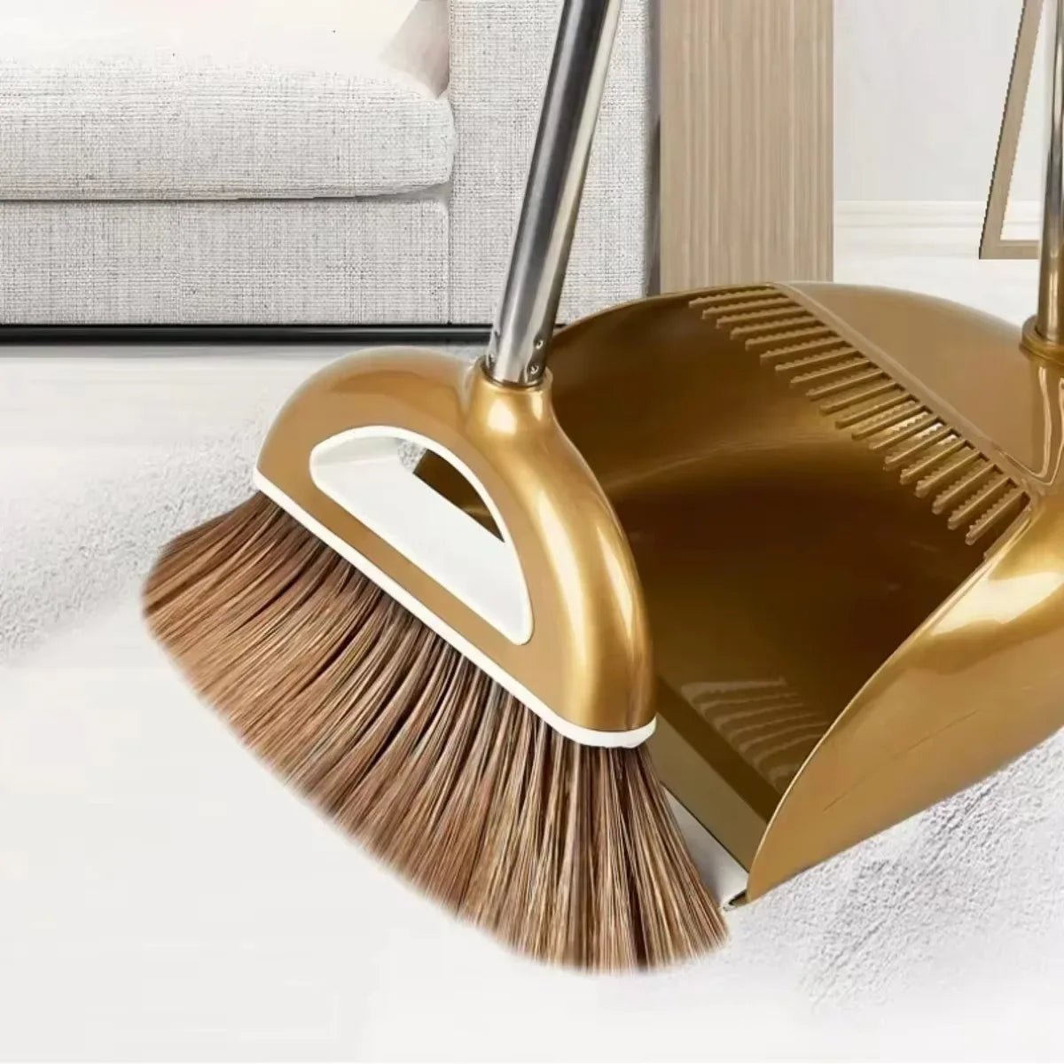 GleamSweep Plastic Magical Broom And Dustpan Set For Home Cleaning