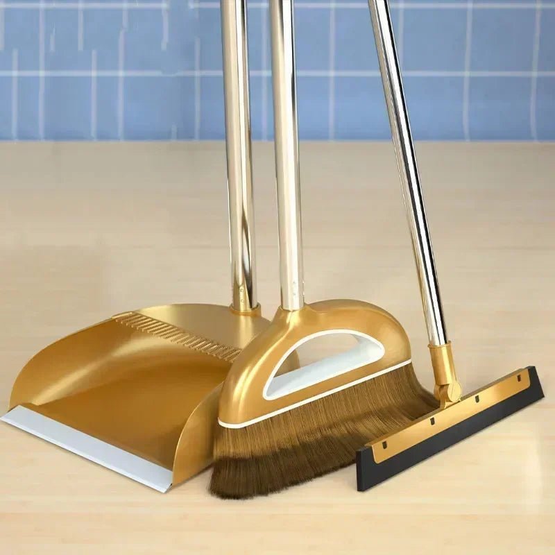 GleamSweep Plastic Magical Broom And Dustpan Set For Home Cleaning