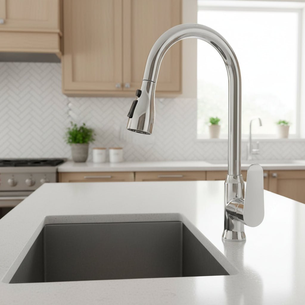 AureaFlow Elegant Kitchen Faucet With Pull Out Function And 360 Degree Rotation