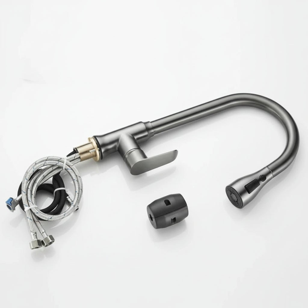 AureaFlow Elegant Kitchen Faucet With Pull Out Function And 360 Degree Rotation