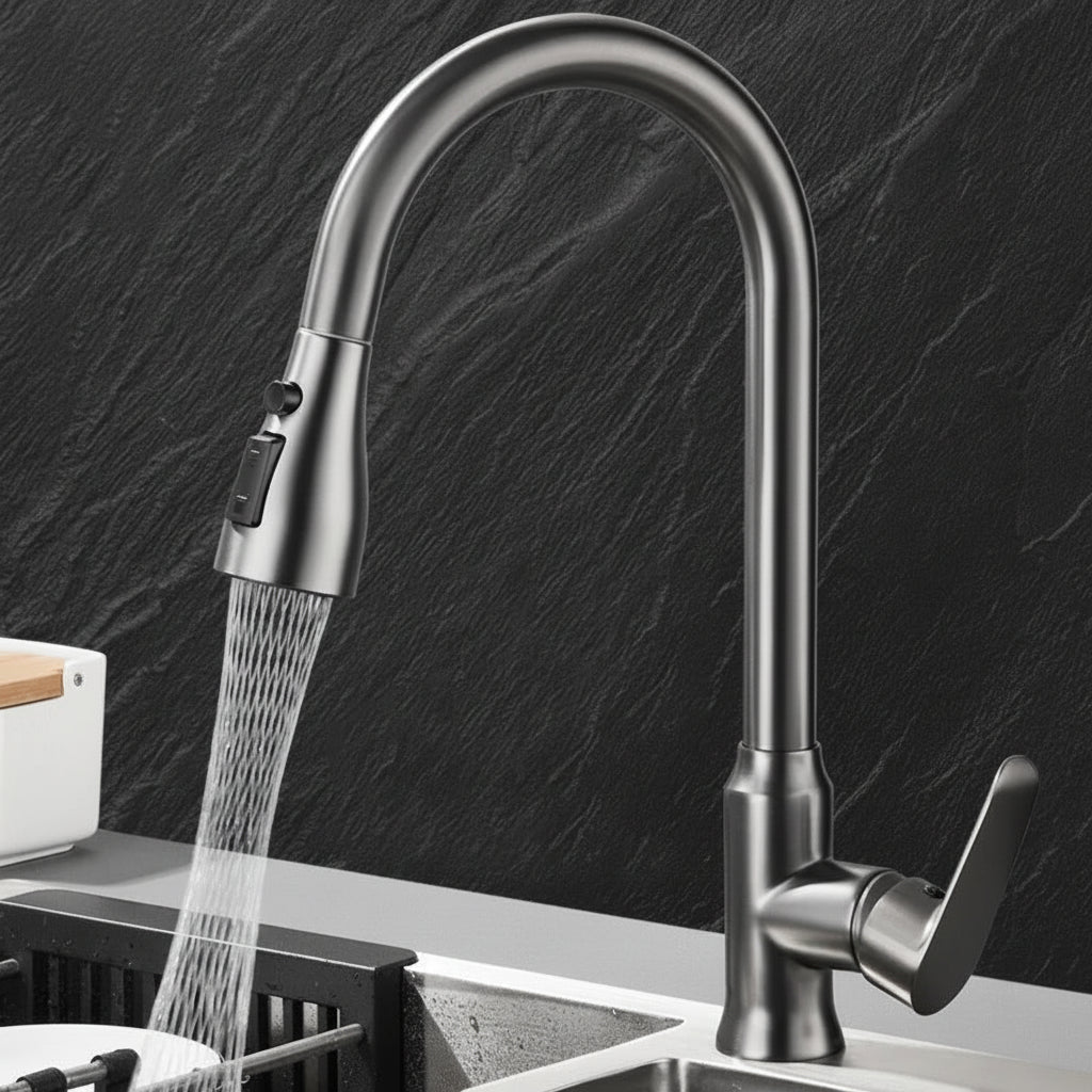 AureaFlow Elegant Kitchen Faucet With Pull Out Function And 360 Degree Rotation