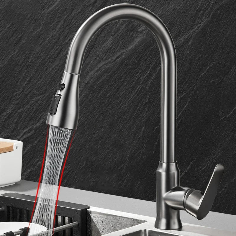 AureaFlow Elegant Kitchen Faucet With Pull Out Function And 360 Degree Rotation