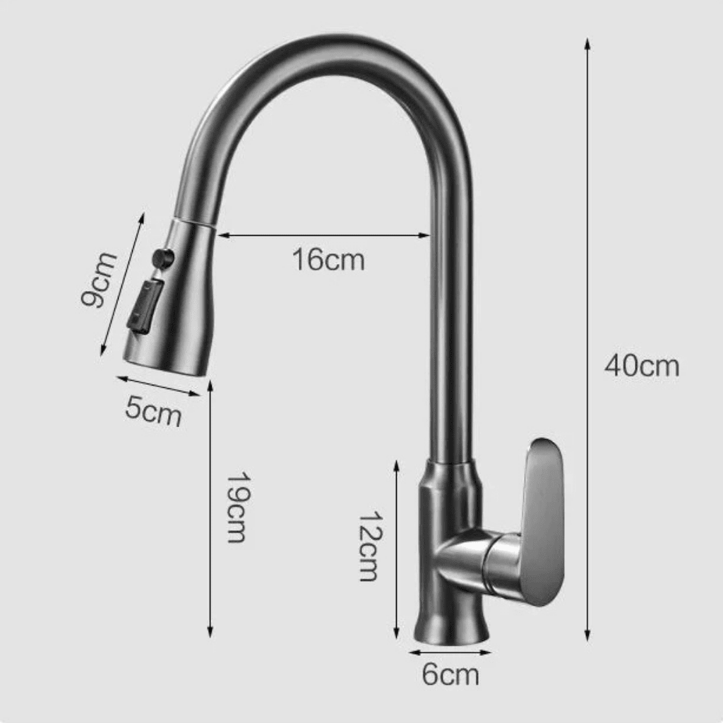 AureaFlow Elegant Kitchen Faucet With Pull Out Function And 360 Degree Rotation