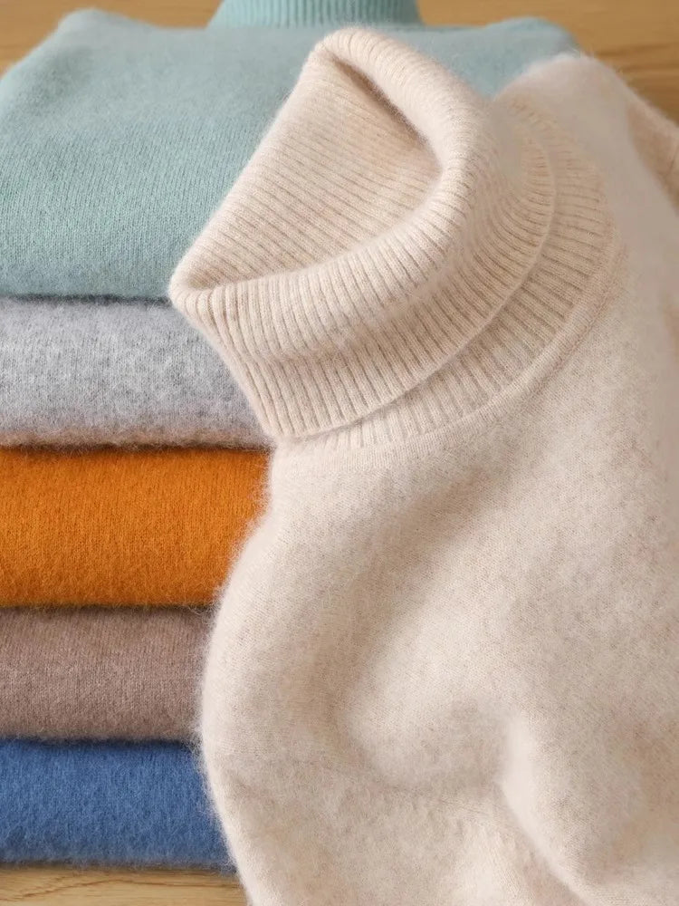 Japanese Knit Men's Velvet Cashmere Sweater, 100% Pure Cashmere