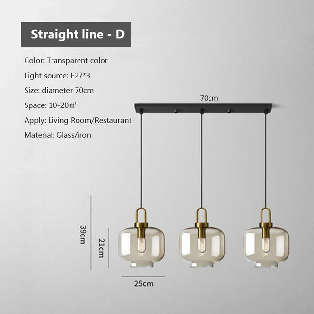 Suspension Industrielle en Verre pour Intérieurs Modernes et Salons
