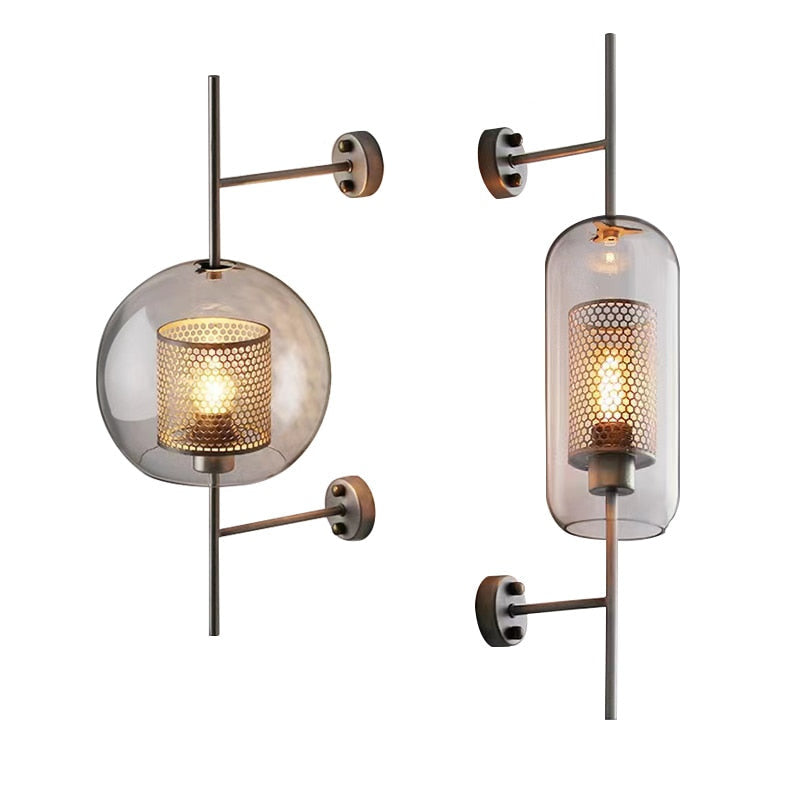 Alora Honeycomb Wall Sconce in Brass and Glass