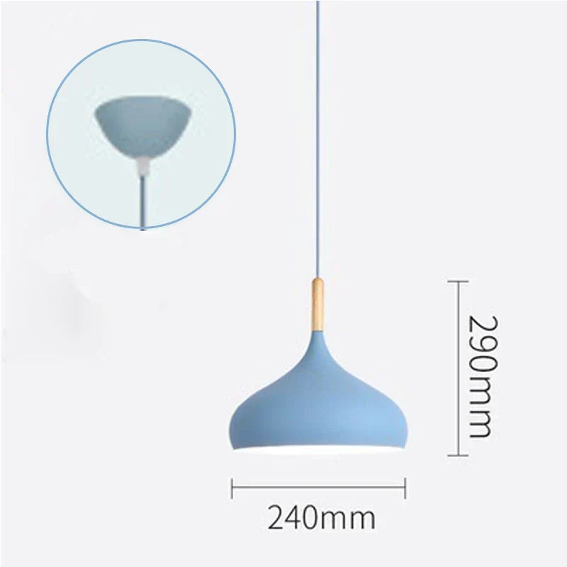 Aluminium Pendant Light With E27 Fitting In 8 Modern Colors