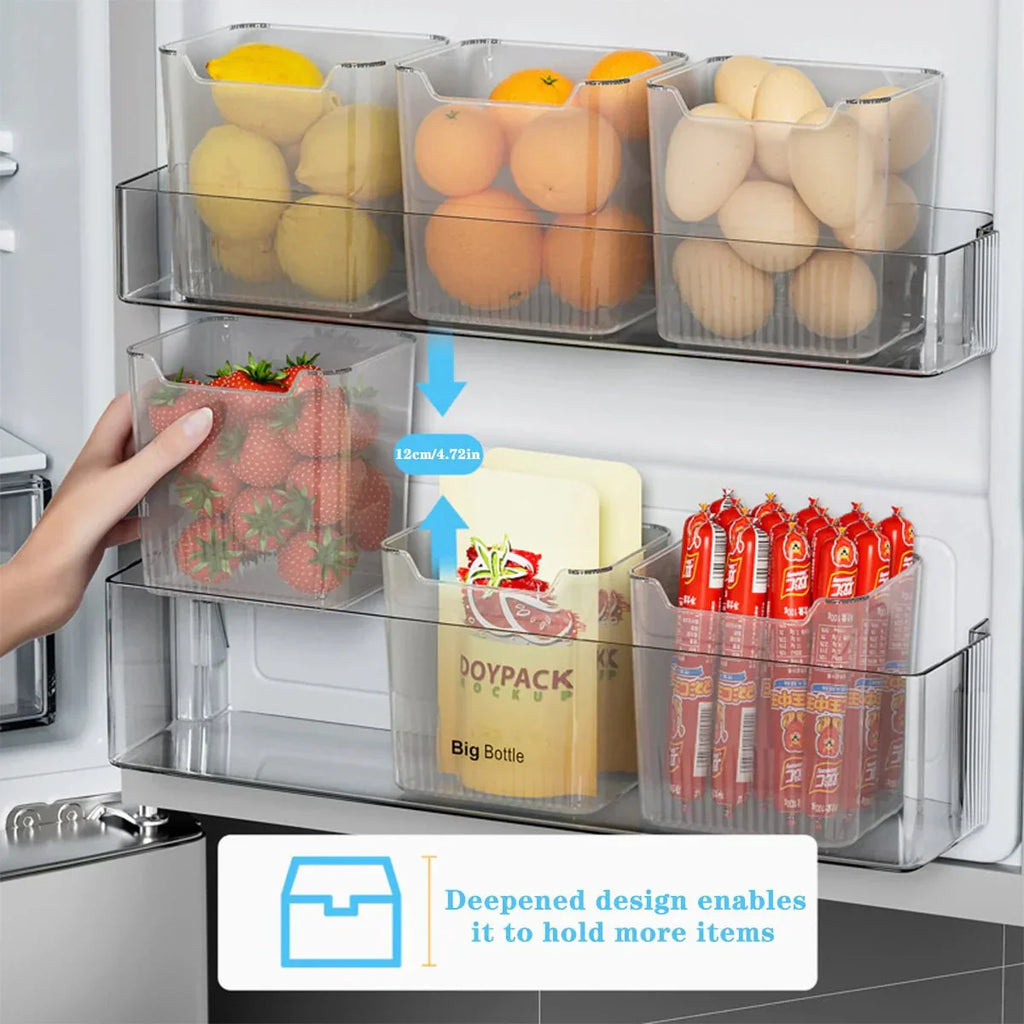 ClearShelf Contenitori per Frigorifero per Organizzare lo Spazio Porta e Interno