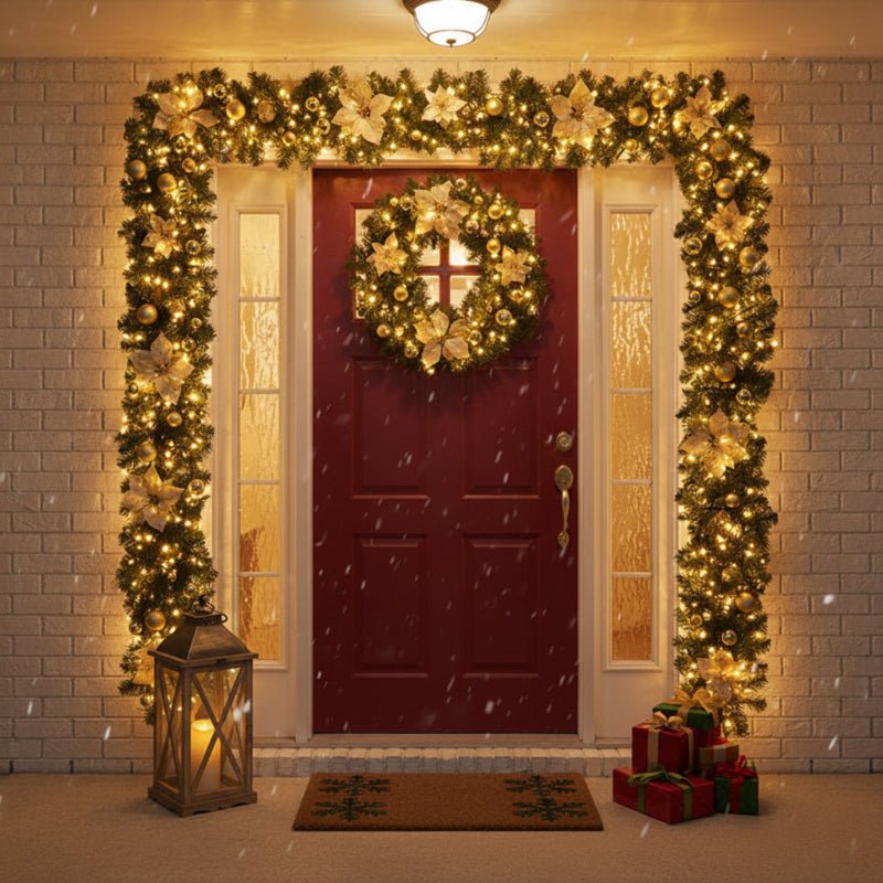LumaTwine Illuminated Rattan Christmas Garland With Warm White LEDs, 2.7 Meters