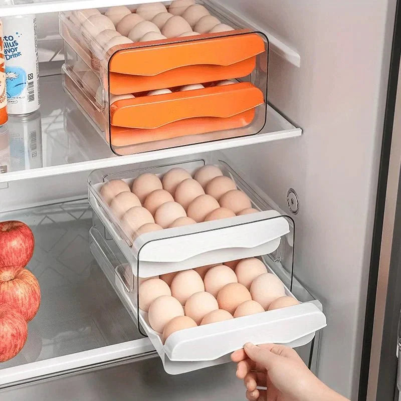 EggNest dvoupatrová ledničková krabička na vejce se zásuvkami, kapacita 32