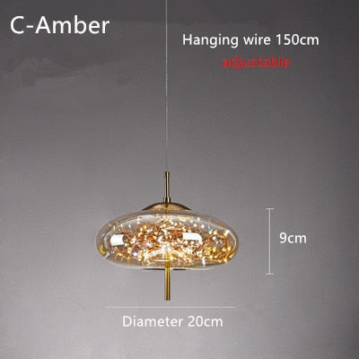 Aurora Glass Star Pendant Light For Modern Home Interiors