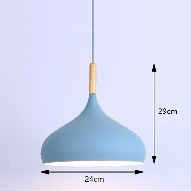 Aluminium Pendant Light With E27 Fitting In 8 Modern Colors