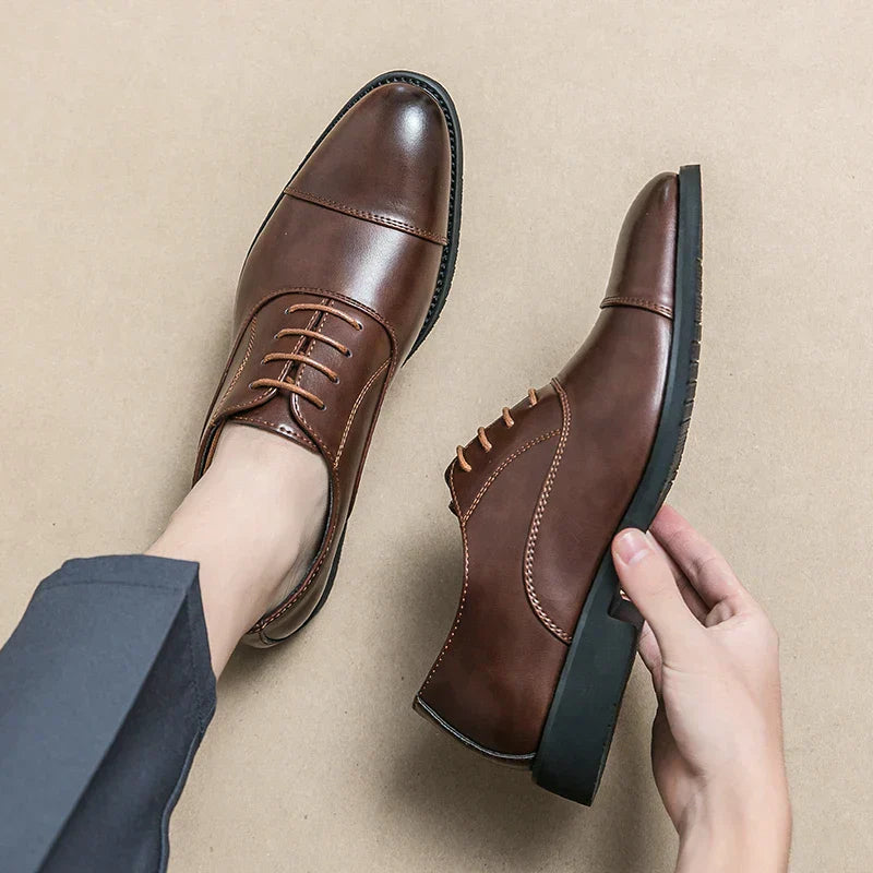 Men's Premium Leather Business Shoes For Formal Wear, Comfortable And Stylish