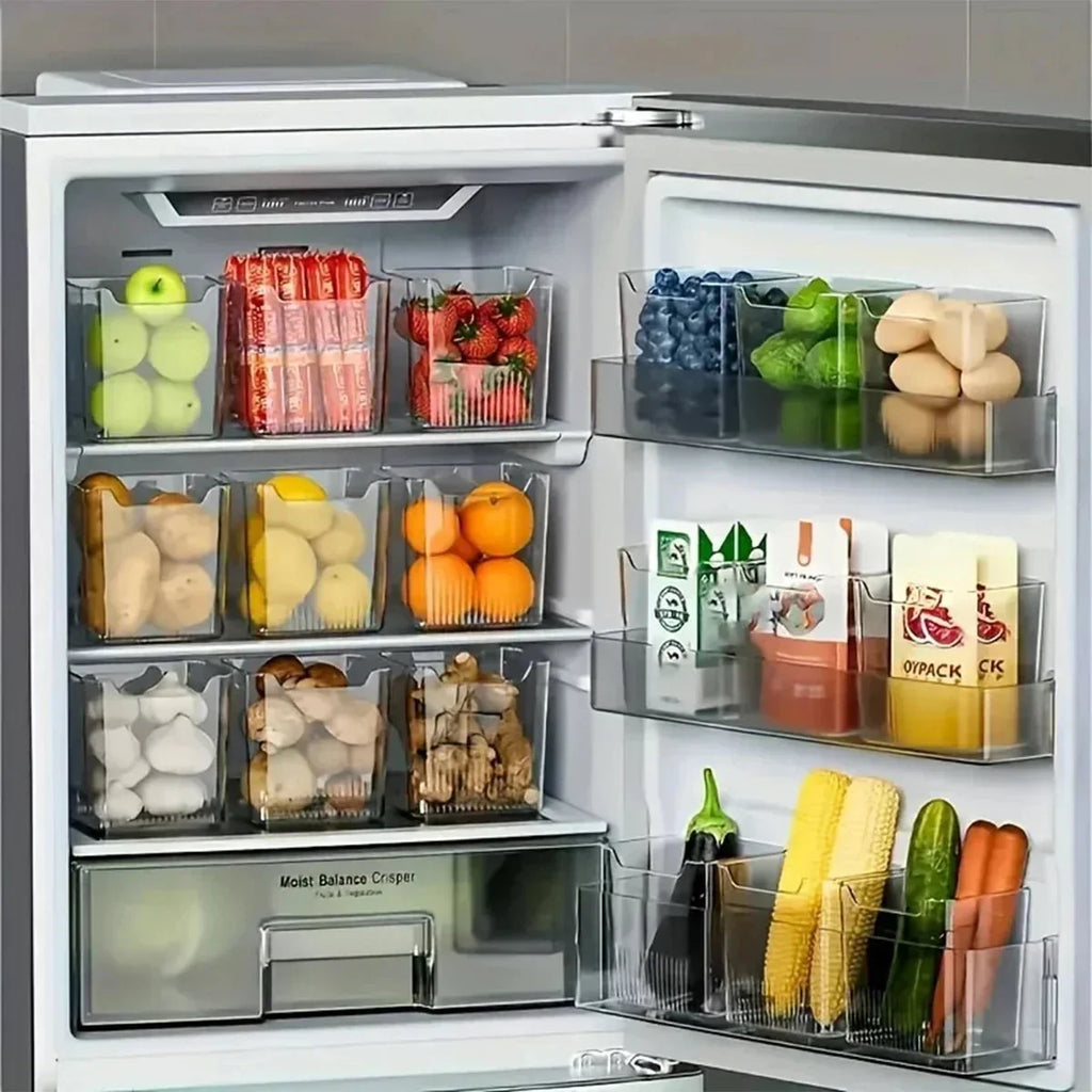 ClearShelf Contenitori per Frigorifero per Organizzare lo Spazio Porta e Interno