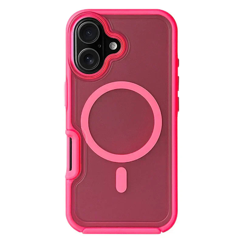 Neon beskyttelsesetui til iPhone med skridsikkert greb og magnetisk bagside