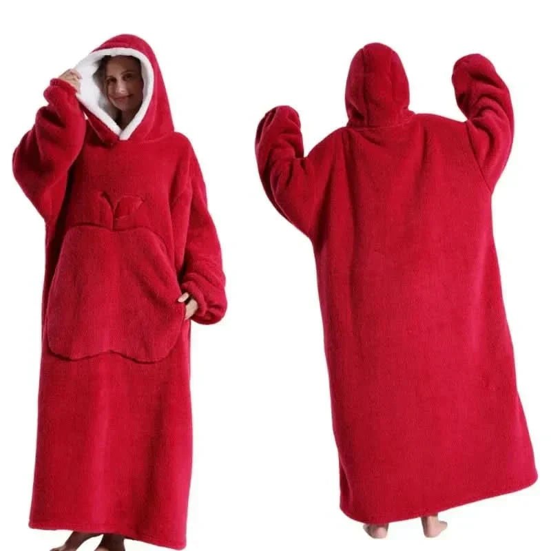 Felpa con Cappuccio Oversize in Pile Morbido per Massimo Comfort e Relax