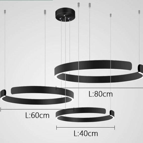 Luma Circle LED Lysekrone Metal Luksus Pendellampe