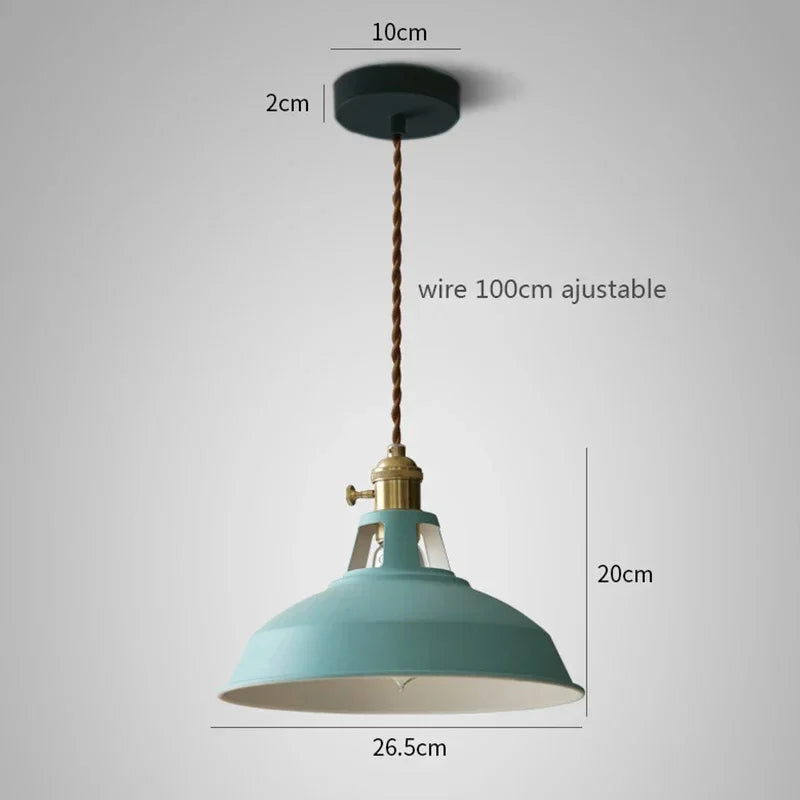 Aluminium Pendant Light With E27 Fitting In 8 Modern Colors