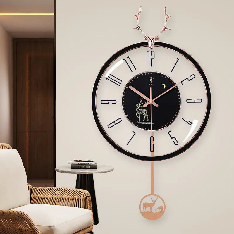 ساعة حائط فاخرة PolarisClock بآلية صامتة لغرف المعيشة