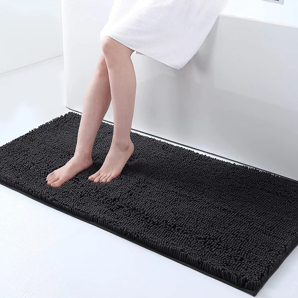Soft Absorbent Bath Rug With Thick Backing And Non Slip Grip