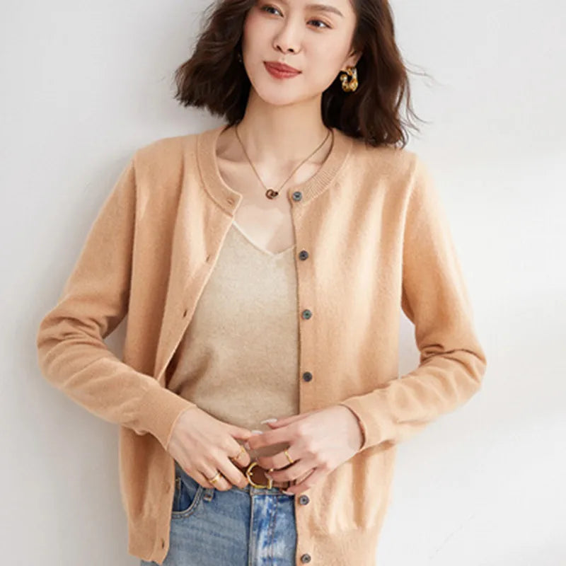 Alicia Cashmere Cardigan For Spring And Autumn Knitwear