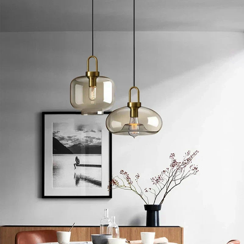 Suspension Industrielle en Verre pour Intérieurs Modernes et Salons