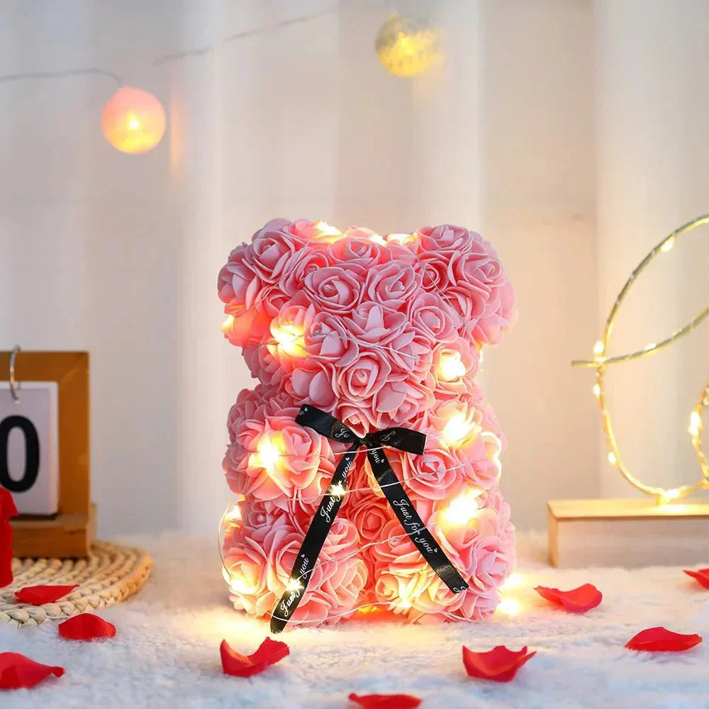 Amara Romantic Eternal Rose Teddy Bear Gift Set for Special Occasions