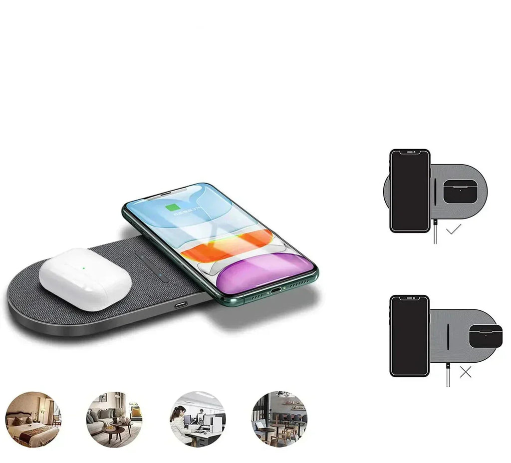 Kyvera 40W Dual Wireless Charging Station For Apple Devices