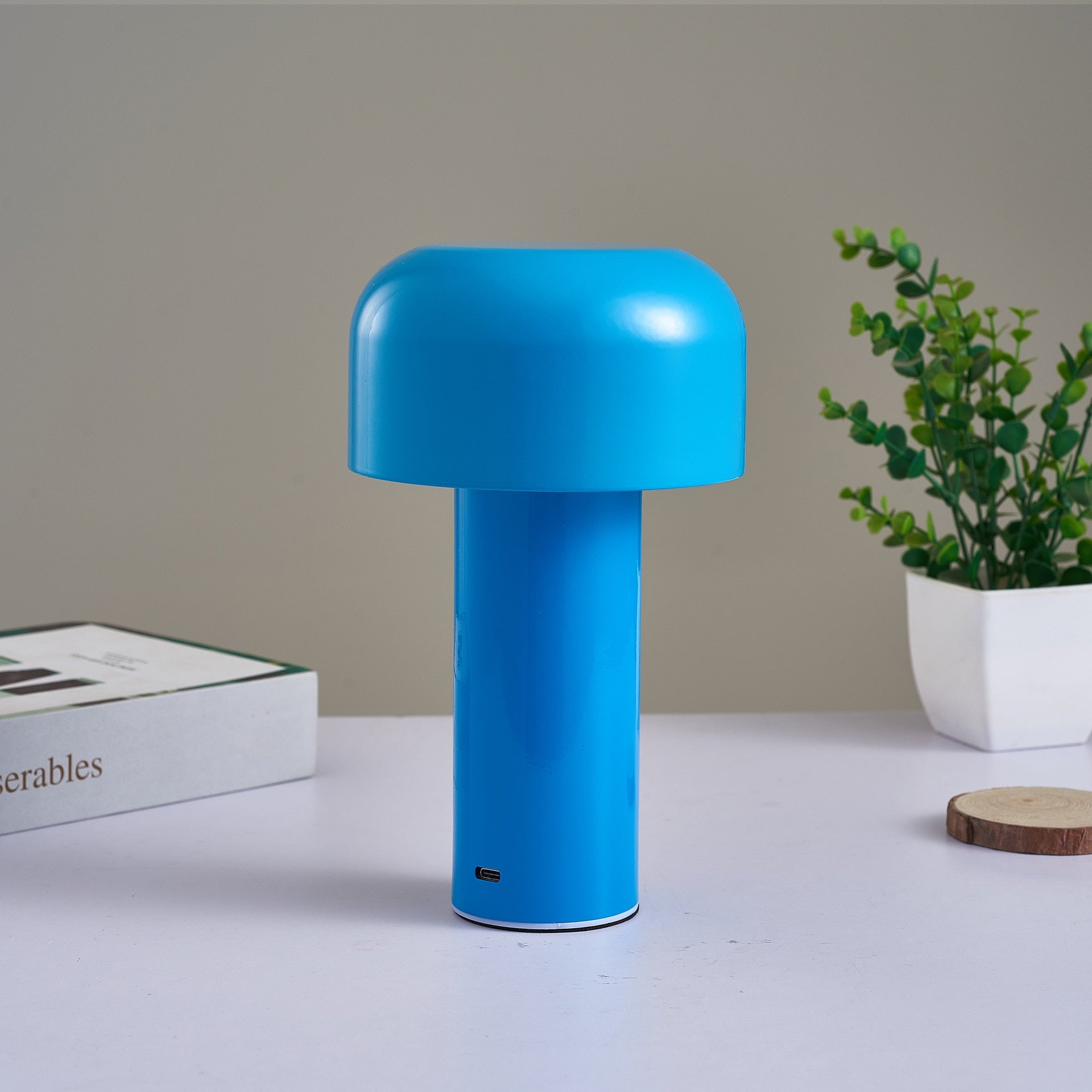 Lunetta Cordless Mushroom Table Lamp in Italian Style