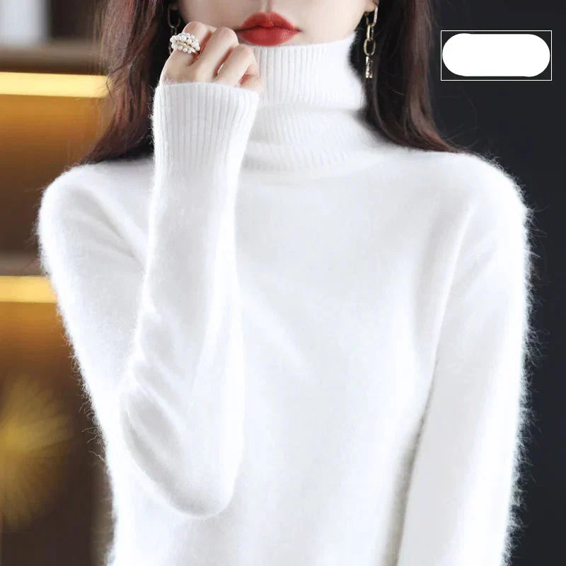 Emma 100 Percent Pure Cashmere Sweater With High Neck For Autumn And Winter