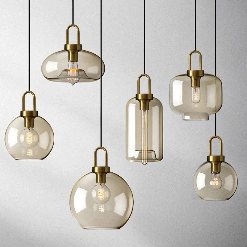 Suspension Industrielle en Verre pour Intérieurs Modernes et Salons