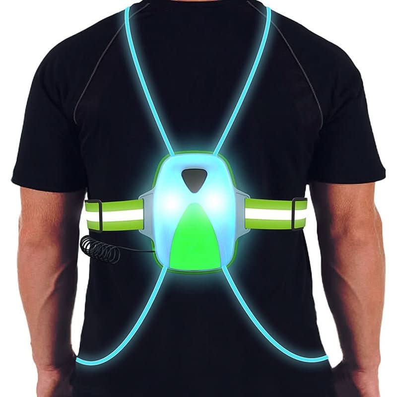 Colete de Segurança LED LumaGuard Ajustável e Luminoso para Corrida e Atividades ao Ar Livre