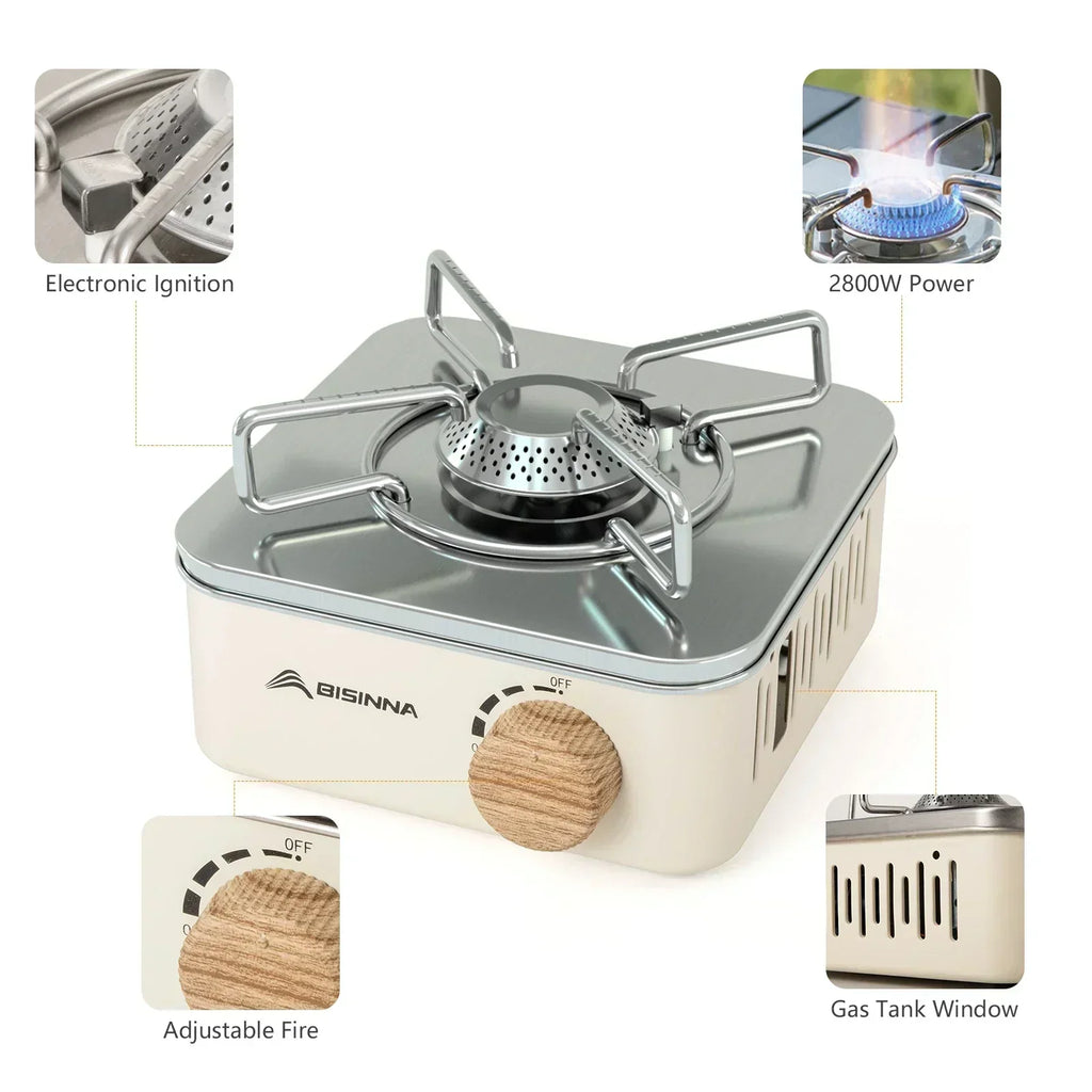 2800W Portable Gas Camping Stove For Outdoor Cooking | Fervei