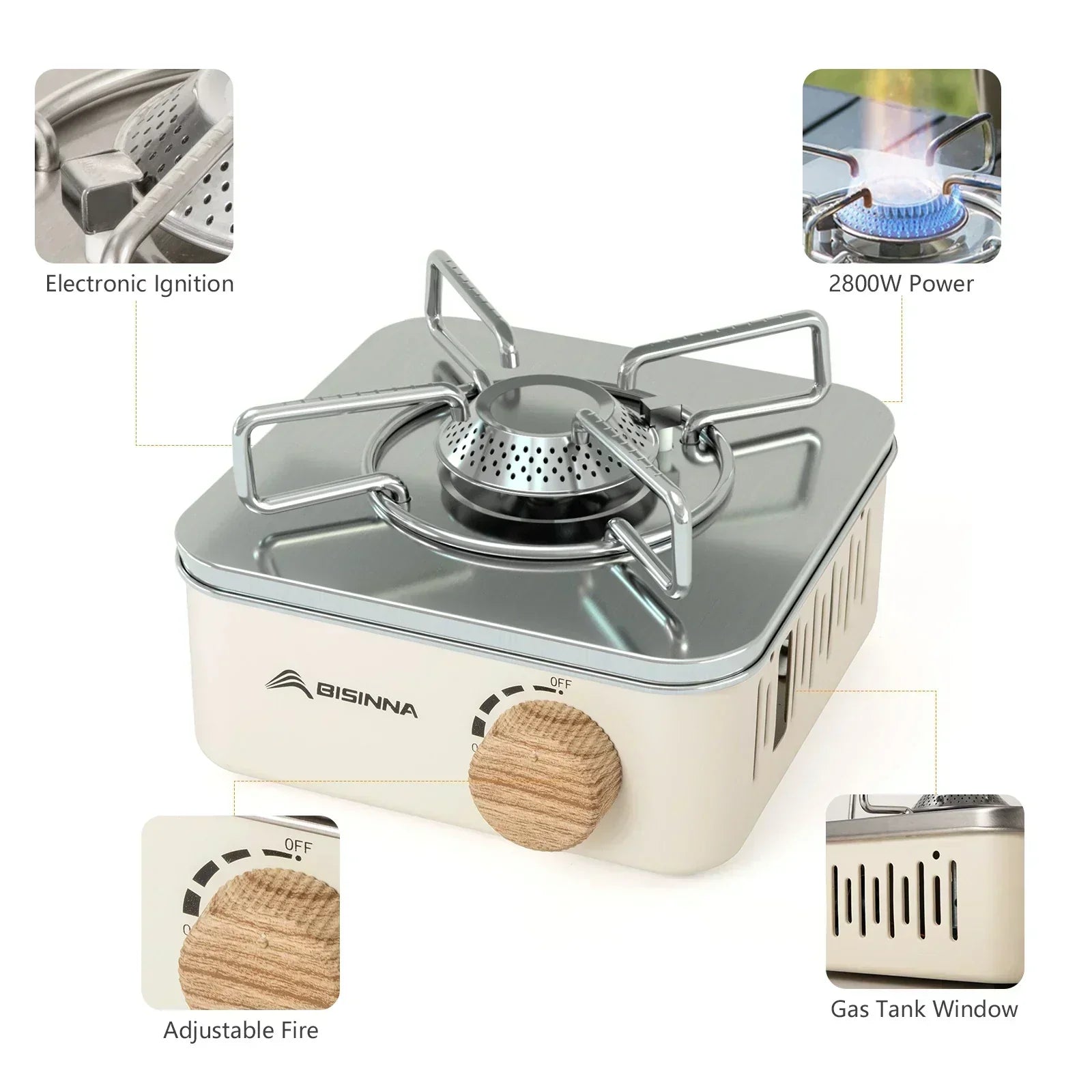 2800W Portable Gas Camping Stove For Outdoor Cooking | Fervei