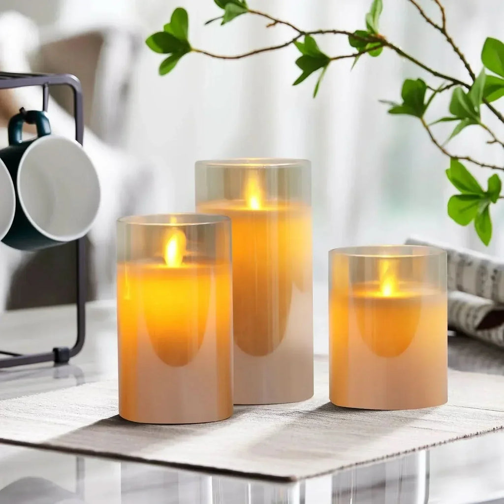 LumaNest Essentials Candles Cordless Set For Warm Safe Light
