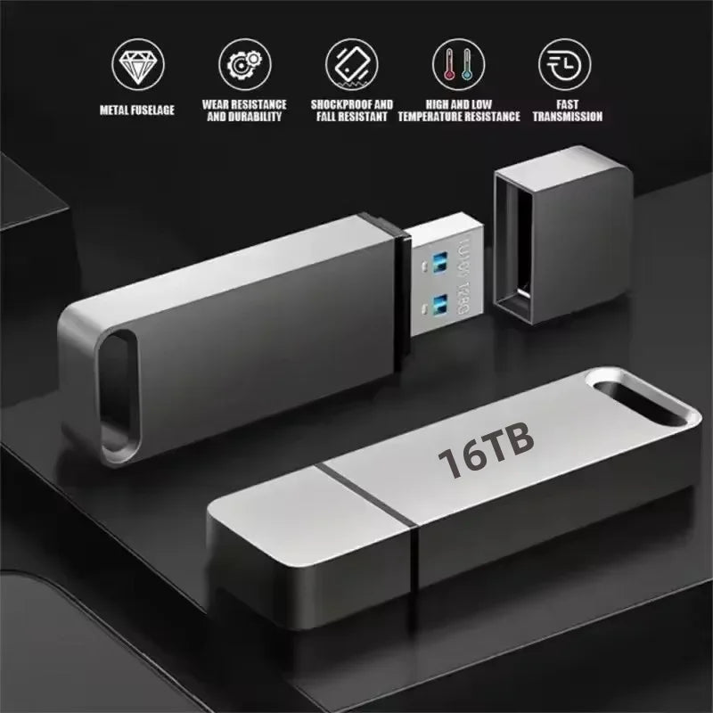 4TB Pendrive USB z metalową obudową USB 3.2, odporny na wstrząsy, kompaktowa pamięć